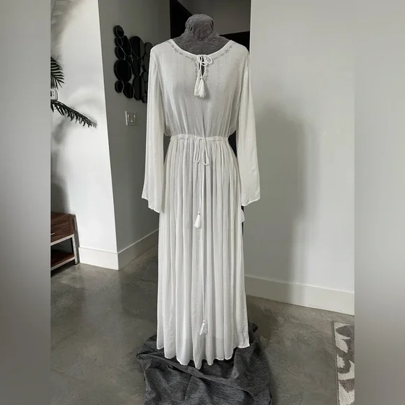 silver tinsel dress French Connection Tinsel Treat Sheath Dress